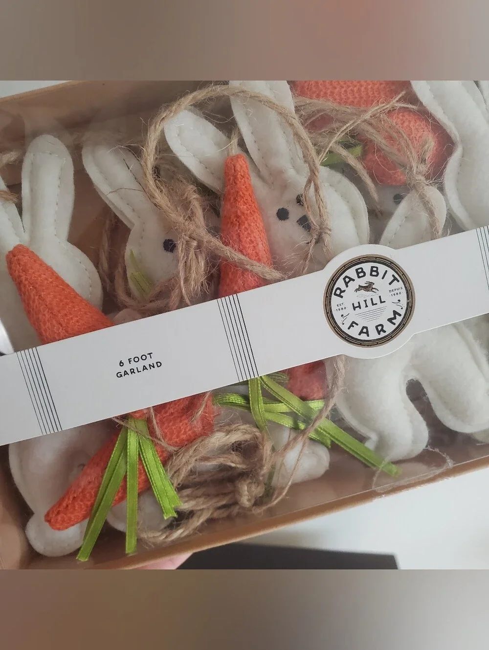 NEW Rabbit Hill Farm Easter Felt Bunny Carrot Garland 6ft